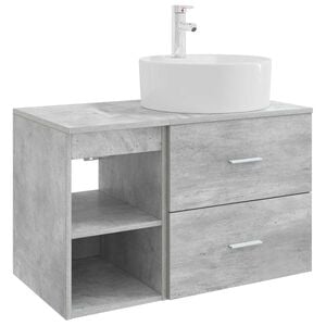 vidaXL Bathroom Furniture Set 2 pcs Concrete Grey Engineered Wood