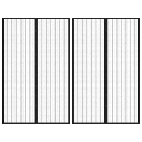 vidaXL Insect Door Curtains 2 pcs with Magnet Blocks Black 220x130 cm