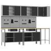 vidaXL Work Cabinet Set with Drawer with Shelf 10 pcs Black and Grey