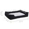 vidaXL Dog Bed Black and White 85.5x70x23 cm Linen Look Fleece