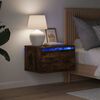 vidaXL Wall-mounted Bedside Cabinets with LED Lights 2 pcs Smoked Oak