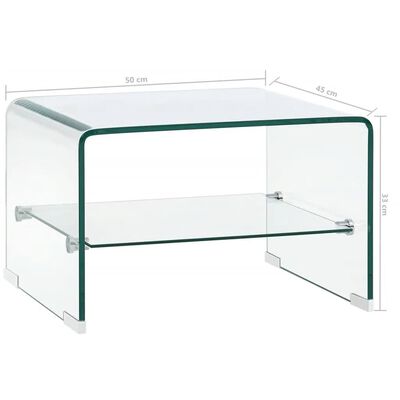 vidaXL Coffee Table Clear 50x45x33 cm Tempered Glass