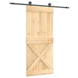 vidaXL Sliding Door 90 x 210 cm Solid Pine Wood (Untreated)