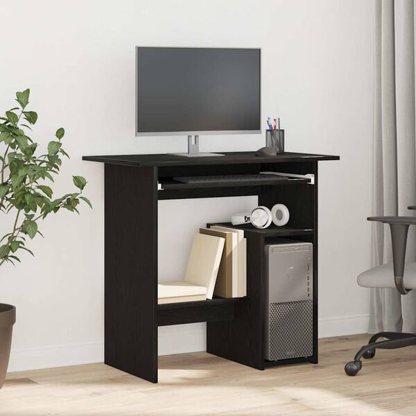 vidaXL Desk Black Oak 80x45x74 cm Engineered Wood