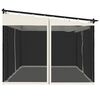 vidaXL Gazebo with Mesh Walls Cream 4x3 m Steel