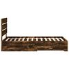 vidaXL Bed Frame with Drawer Smoked Oak 100 x 200 cm Engineered Wood