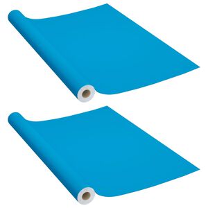 vidaXL Self-adhesive Furniture Films 2 pcs Azure 500x90 cm PVC