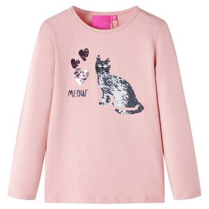 vidaXL Kids' T-shirt with Long Sleeves Light Pink 104
