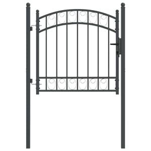 vidaXL Fence Gate EMMEN 100 x 100 cm Powder-coated steel Grey Lockable