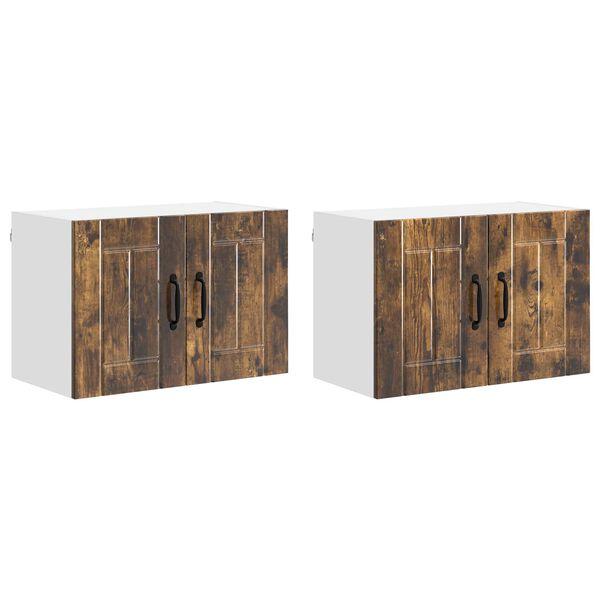 vidaXL Kitchen Wall Cabinets 2 pcs Smoked Oak 60 x 31 x 40 cm