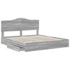 vidaXL Storage Bed Grey Sonoma 180 x 200 cm Engineered Wood