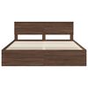 vidaXL Bed Frame with Headboard Brown Oak 200 x 200 cm Engineered Wood