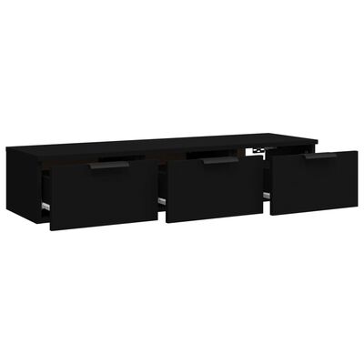 vidaXL Wall Cabinet Black 102x30x20 cm Engineered Wood