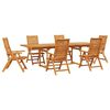 vidaXL Garden Dining Set Folding 7 pcs Brown Solid Acacia Wood