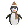 vidaXL Snow Penguin Figure | Black and white | Fabric, steel | 120 cm
