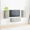 vidaXL TV Cabinet Set Wall-mounted 6 pcs Concrete Grey Engineered Wood