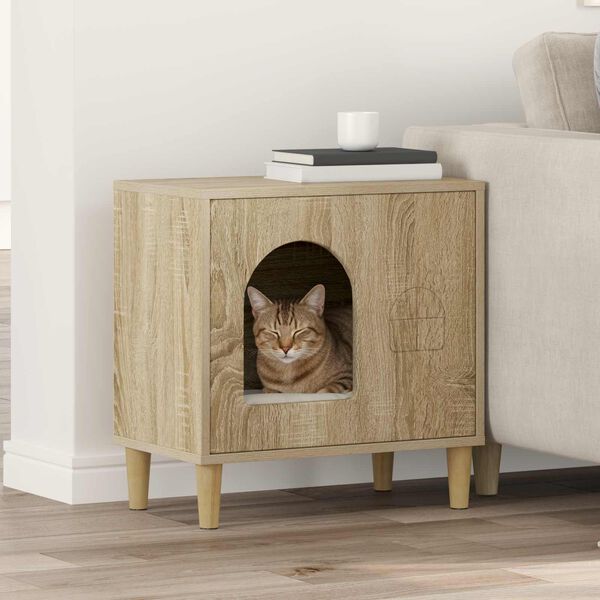 vidaXL Cat House Sonoma 51 x 30 x 52 cm Engineered Wood