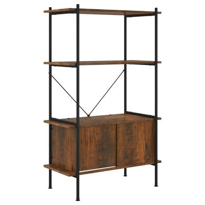 vidaXL 4-Tier Shelving Unit with Cabinet 80x40x130 cm Steel and Engineered Wood