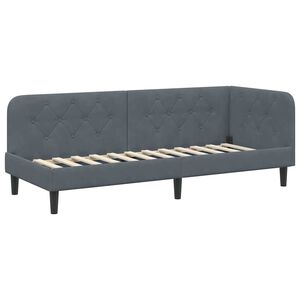 vidaXL Corner Bed Frame with Headboard Dark Grey 80 x 200 cm Velvet