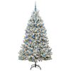 vidaXL Artificial Christmas Tree Green and White 180 cm PVC and Metal