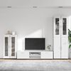 vidaXL TV Cabinet Set with Drawer High Gloss White Engineered Wood