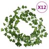 vidaXL Ivy Garlands 12 pcs Green 200 cm