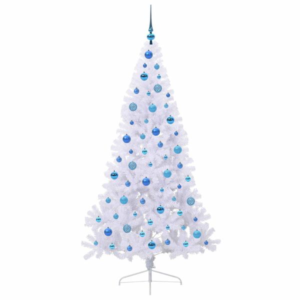 vidaXL Artificial Christmas Tree with Stand White 180 cm PVC and Steel