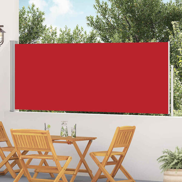 vidaXL Patio Retractable Side Awning 120x500 cm Red