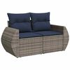 vidaXL 5 Piece Garden Sofa Set with Cushions Grey Poly Rattan Acacia