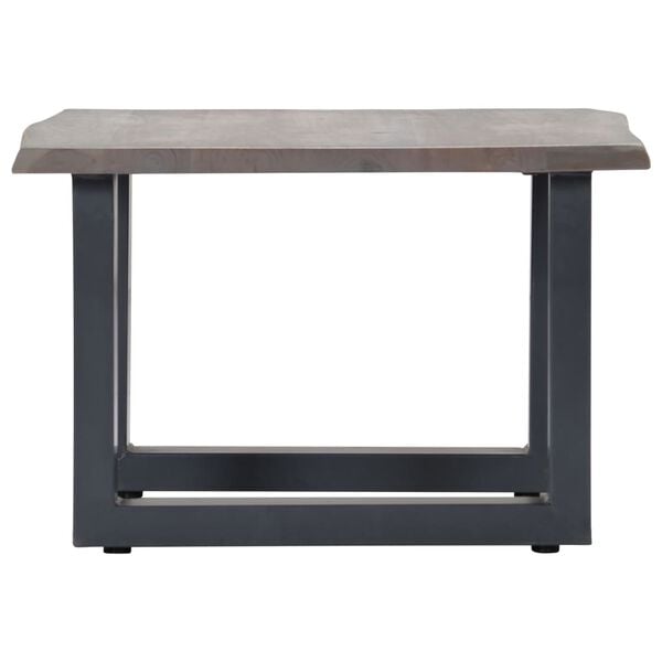 vidaXL Coffee Table with Live Edges Grey 60x60x40 cm Solid Acacia Wood