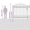 vidaXL Fence Gate with Lock Grey 401 x 250 cm Steel