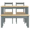 vidaXL 4 Piece Dining Set Panama Grey Solid Wood Pine