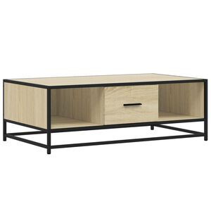 vidaXL Coffee Table Sonoma Oak 100x57x35 cm Engineered Wood and Metal