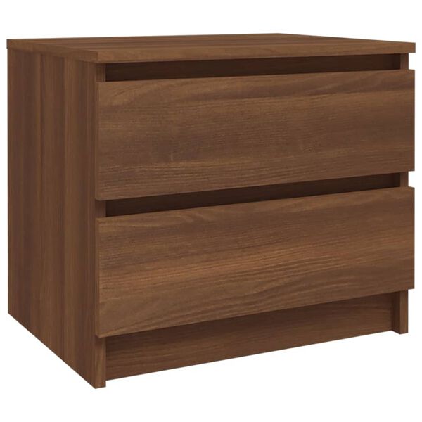 vidaXL Bed Cabinets 2 pcs Brown Oak 50x39x43.5 cm Engineered Wood