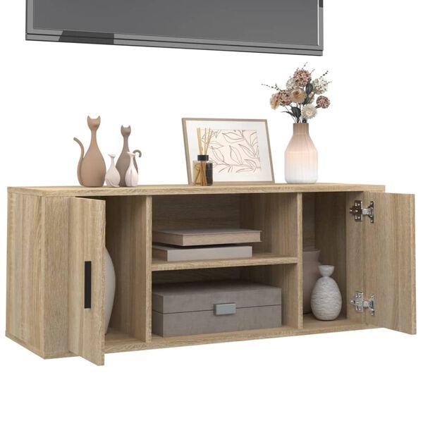 vidaXL TV Cabinet Sonoma Oak 100x35x40 cm Engineered Wood