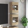 vidaXL Wall Cabinets with LED Lights for TV 2 pcs Sonoma Oak 40x30x60.5 cm