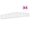 vidaXL Arched Gabion Baskets 4 pcs 400x30x40/60 cm Galvanised Iron