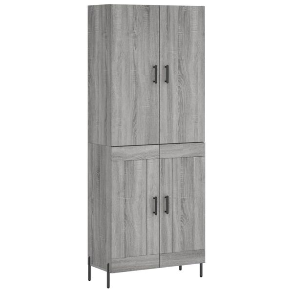 vidaXL Highboard Grey Sonoma 69.5x34x180 cm Engineered Wood