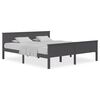vidaXL Bed Frame without Mattress Grey Solid Wood Pine 200x200 cm
