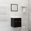 vidaXL Bathroom Furniture Set Black Engineered Wood