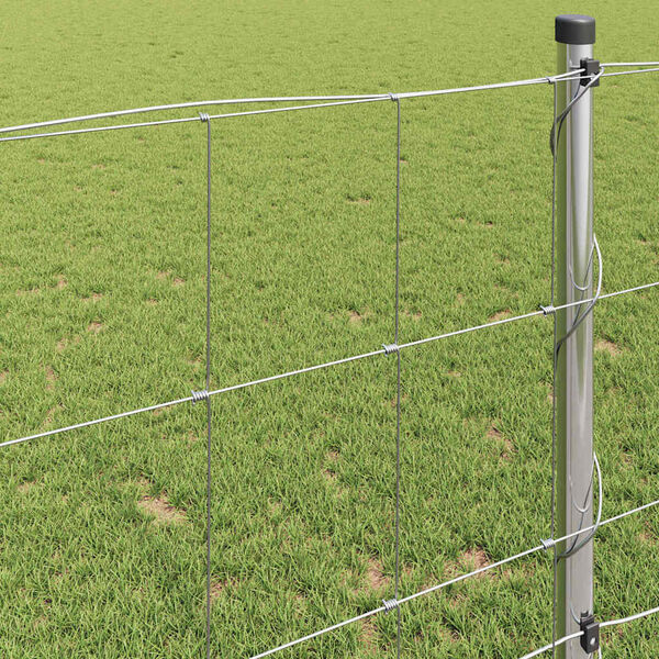 vidaXL Field Fence Grey 1 x 10 m Steel