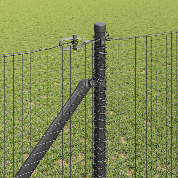 vidaXL Fence Post Grey 50 x 1.4 m (19 x 19 mm mesh) Steel and PVC