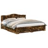 vidaXL Bed Frame with Drawer Smoked Oak 200 x 200 cm Engineered Wood