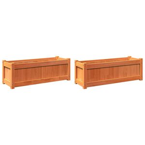 vidaXL Garden Planters 2 pcs Wax Brown Solid Wood Pine