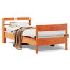 vidaXL Bed Frame without Mattress Wax Brown 75x190 cm Small Single Solid Wood Pine