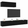 vidaXL TV Cabinet Set Wall-mounted 3 pcs Black Oak Engineered Wood