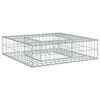 vidaXL Gabion Raised Bed 80 x 80 x 20 cm Galvanised Steel Silver