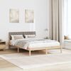 vidaXL Bed frame Brown and taupe 140 x 200 cm Solid pine wood