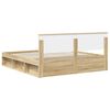 vidaXL Bed Frame with Headboard Sonoma 180 x 200 cm Solid Pine Wood