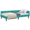 vidaXL Corner Bed Frame with Headboard Turquoise 80 cm x 200 cm Velvet